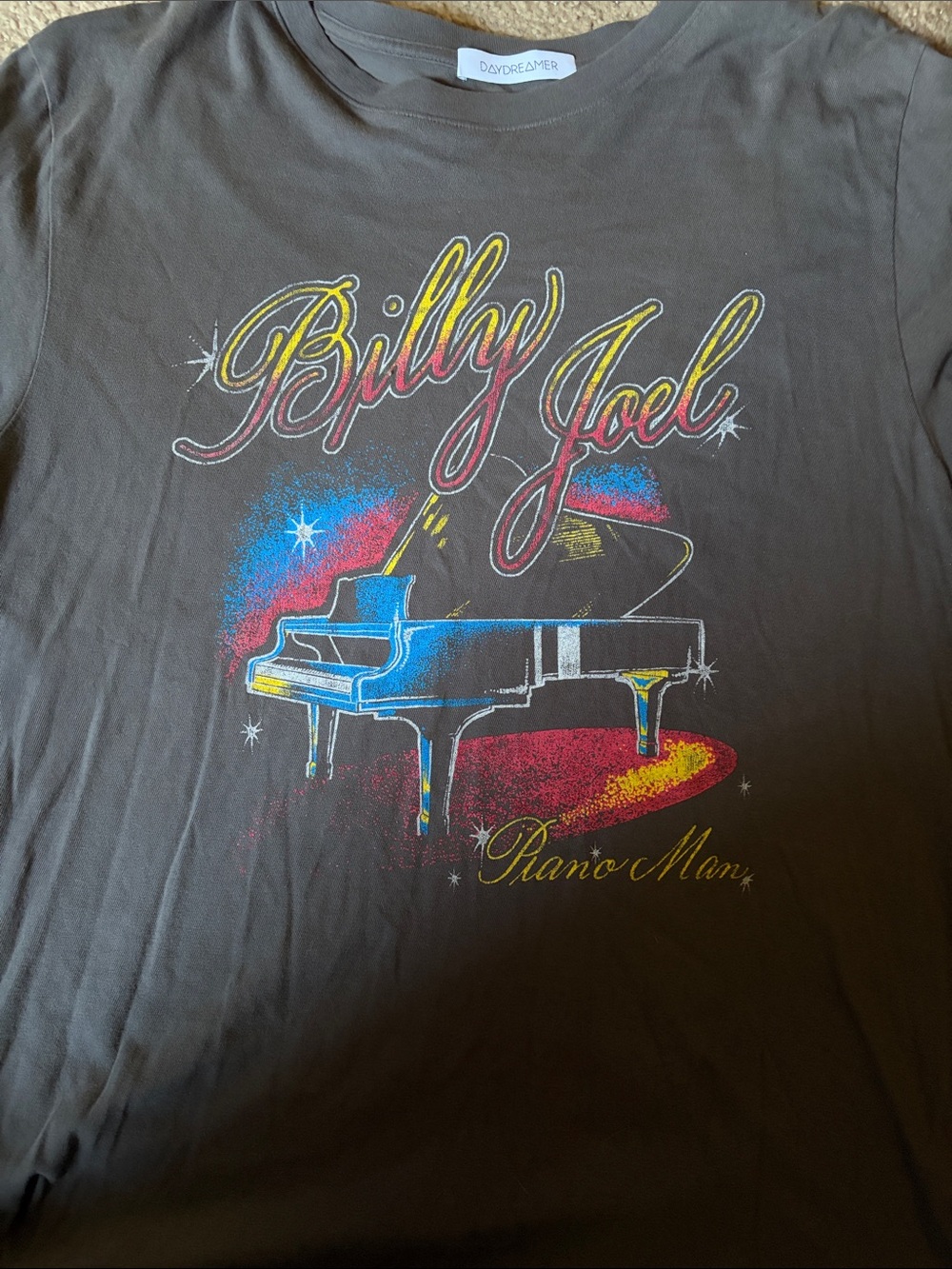 Daydreamer Black Graphic 'Billy Joel' Piano Man Tee
